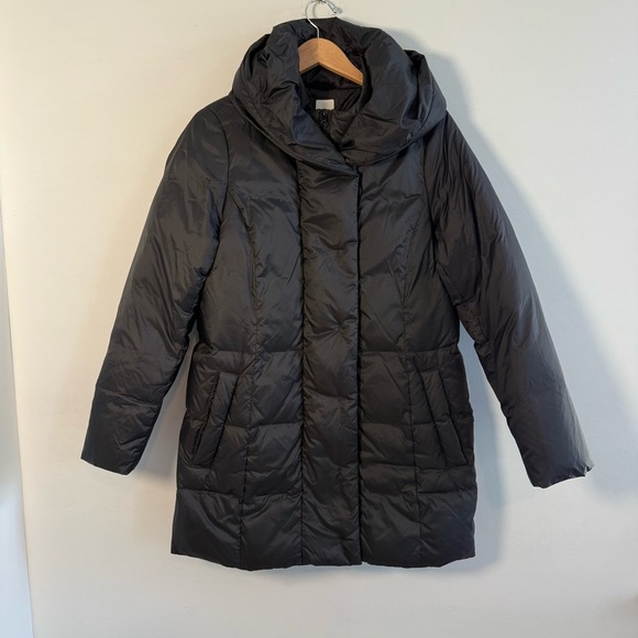 J. Jill Black Hooded Down Puffer Jacket, Size M, Like New! - Picture 1 of 10